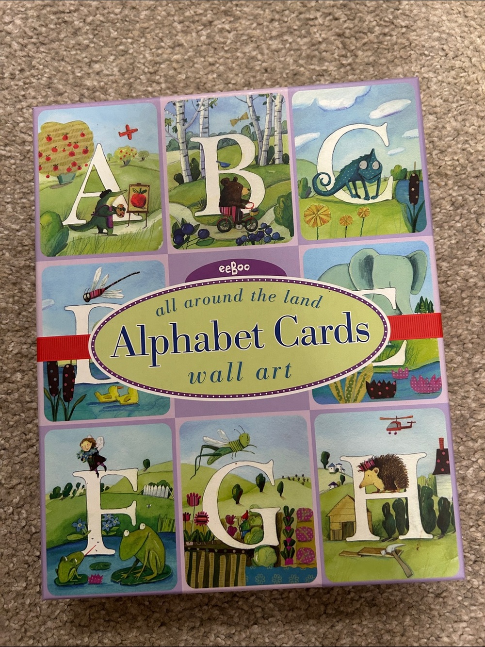 eeboo Alphabet Cards Wall Art - Lavender and Green